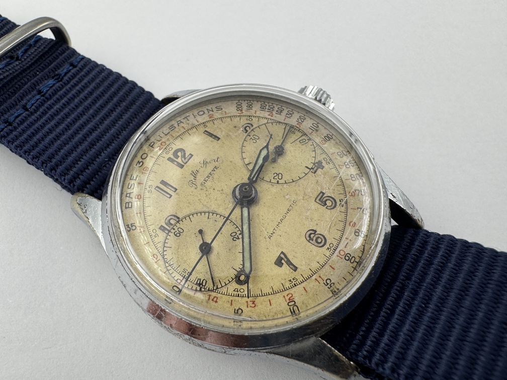 Vintage BELLA-SPORT Pulsations Chronograph Cal Landeron 48 Manual Wind - 34 mm