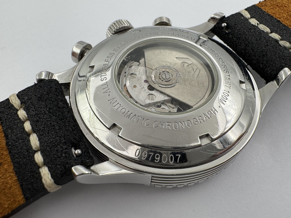 PHILIP WATCH Chronograph Cal Valjoux 7750 Automatic Black Waffle Dial - 48 mm - Image 11