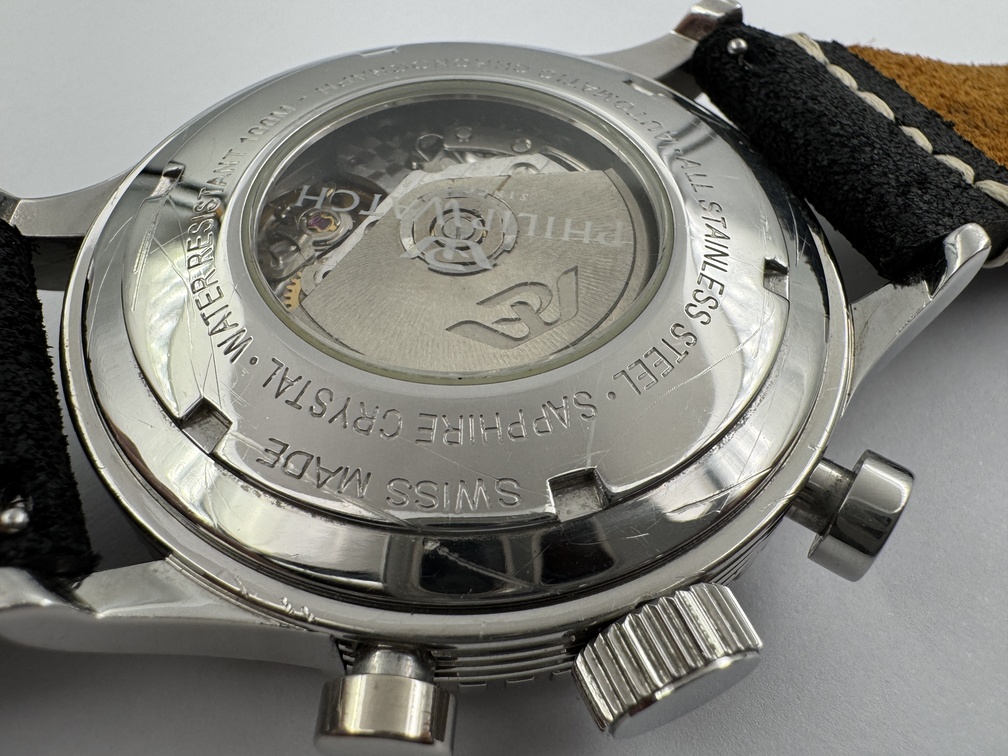PHILIP WATCH Chronograph Cal Valjoux 7750 Automatic Black Waffle Dial - 48 mm - Image 9
