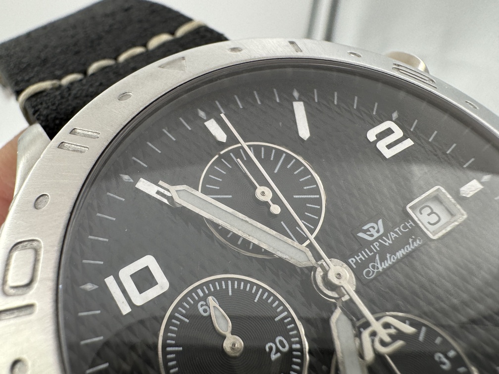 PHILIP WATCH Chronograph Cal Valjoux 7750 Automatic Black Waffle Dial - 48 mm - Image 8