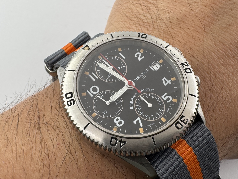 ETERNA-MATIC 8408-41 Chronograph Air Force III Automatic Cal ETA 7750 - SERVICED