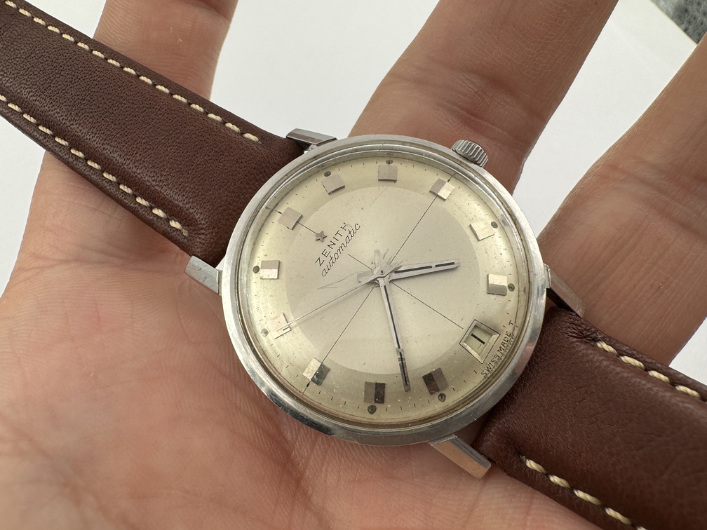 Vintage ZENITH Stellina Date Crosshair Pie Pan Dial Automatic Cal 2542PC - 34 mm - Image 8