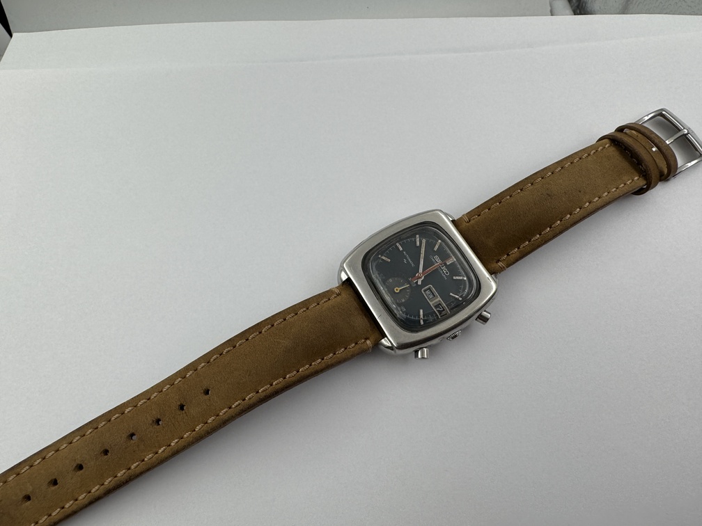 Vintage SEIKO 7016-5000 Monaco Blue Dial Chronograph Automatic Cal 7016A - 37 mm - Image 9