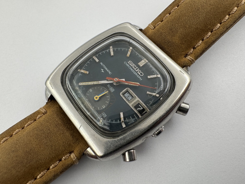 Vintage SEIKO 7016-5000 Monaco Blue Dial Chronograph Automatic Cal 7016A - 37 mm - Image 2