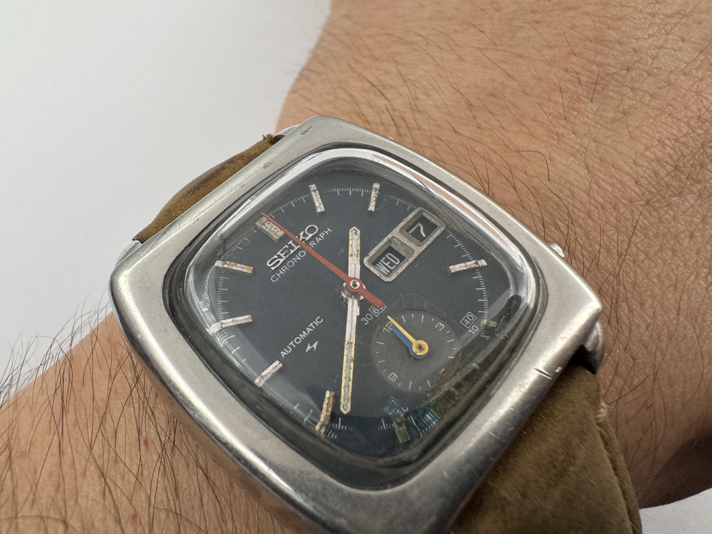 Vintage SEIKO 7016-5000 Monaco Blue Dial Chronograph Automatic Cal 7016A - 37 mm - Image 3