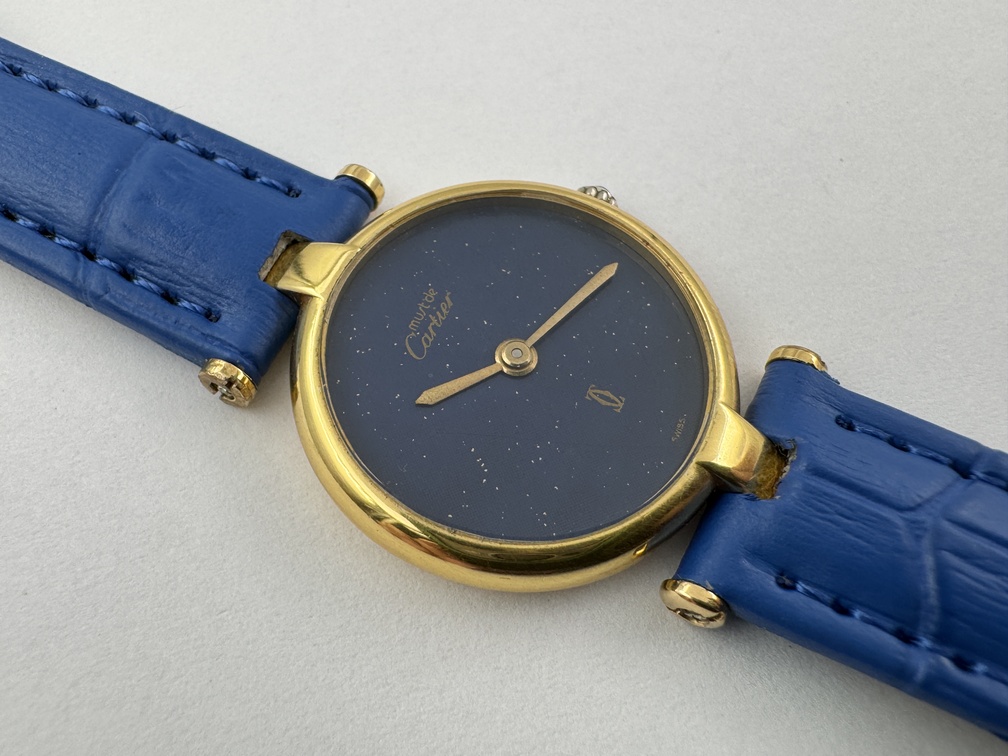 Must de CARTIER Vendome Argent Ladies Quartz Starry Night Blue
