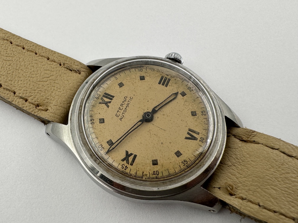 Vintage ETERNA Automatic Bumper Military Roman Dial Cal 835H - 32 mm - Image 2