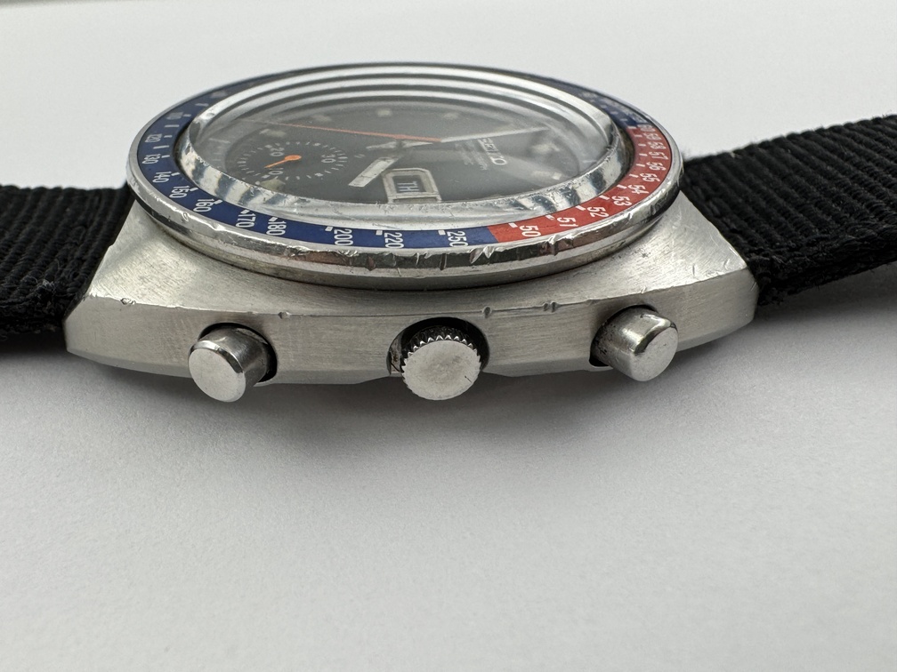 Vintage SEIKO 6139-6002 Chronograph Automatic Blue Dial Cal 6139B - 41 mm - Image 3