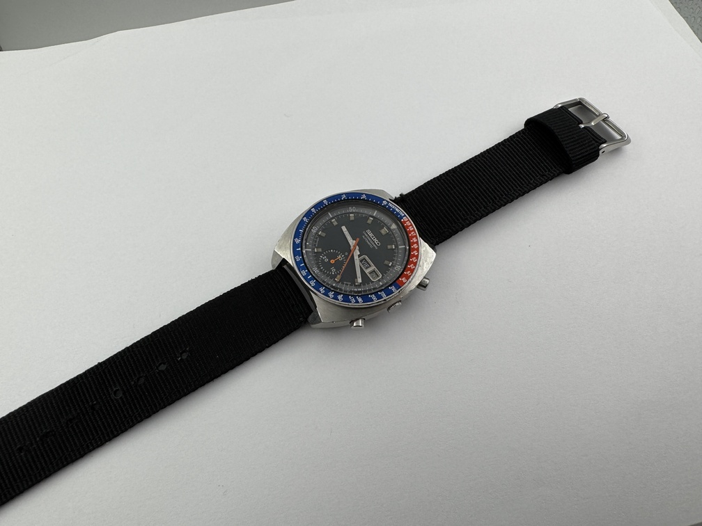 Vintage SEIKO 6139-6002 Chronograph Automatic Blue Dial Cal 6139B - 41 mm - Image 12