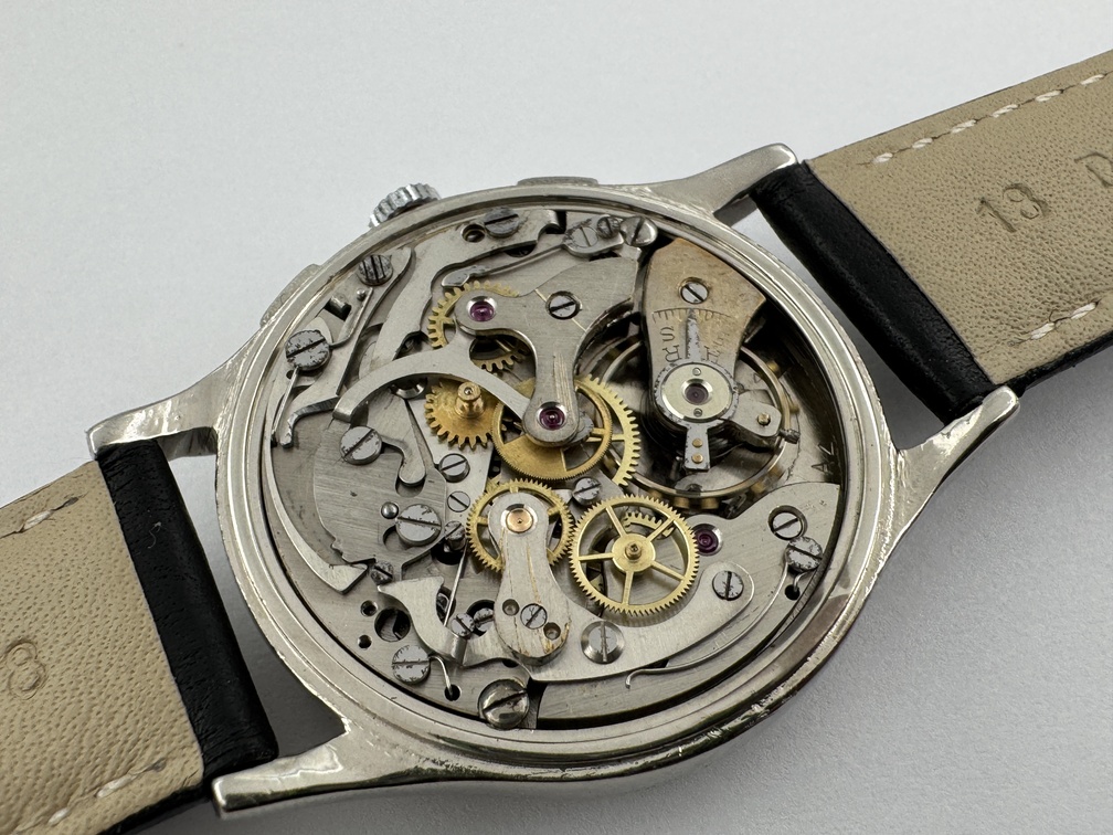 Vintage LEONIDAS Manual Wind Chronograph Cal Landeron 48 Chrome Plated - 35 mm - Image 10