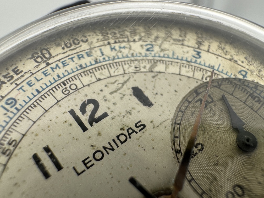 Vintage LEONIDAS Manual Wind Chronograph Cal Landeron 48 Chrome Plated - 35 mm - Image 5
