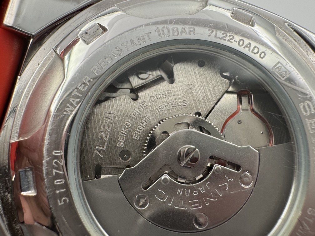 Vintage SEIKO 7L22-0AD0 Sportura Kinetic Chronograph NEW CAPACITOR - 41 mm - Image 10