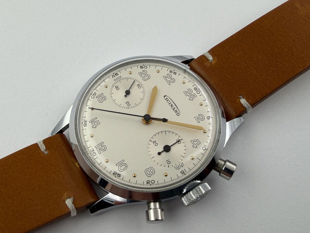 Vintage GUINAND Manual Wind Military Pilot´s Chronograph Cal Valjoux 7730 - 35 mm - Image 2