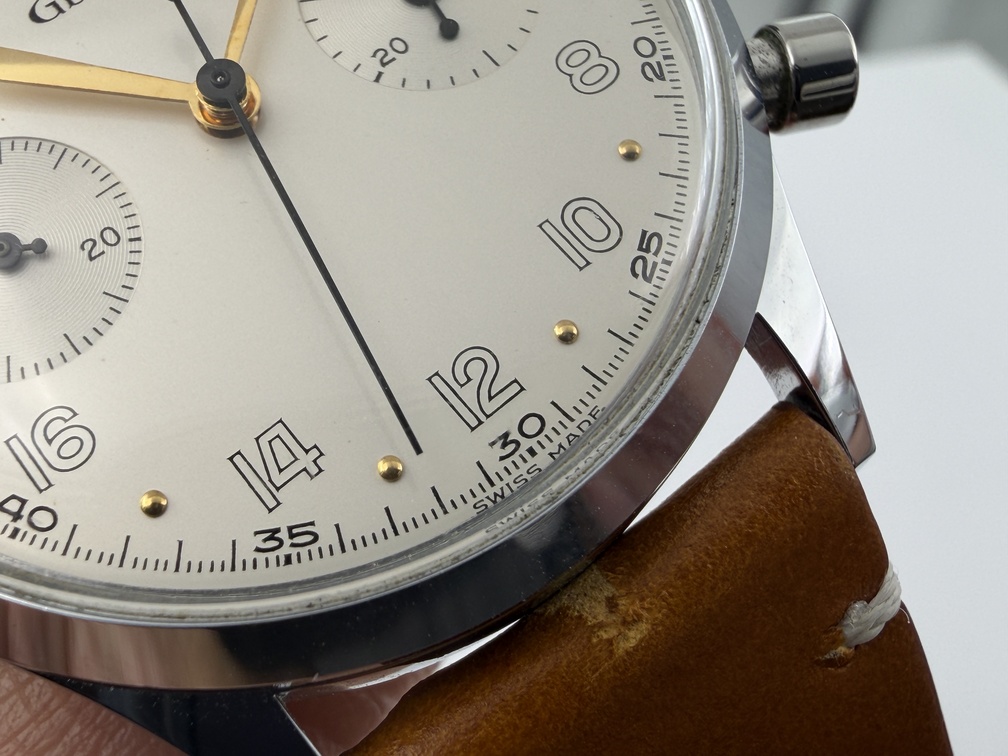 Vintage GUINAND Manual Wind Military Pilot´s Chronograph Cal Valjoux 7730 - 35 mm - Image 6