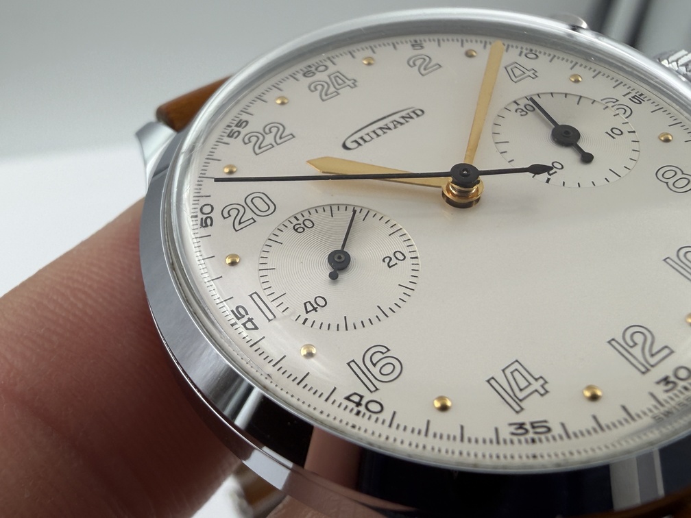 Vintage GUINAND Manual Wind Military Pilot´s Chronograph Cal Valjoux 7730 - 35 mm - Image 7