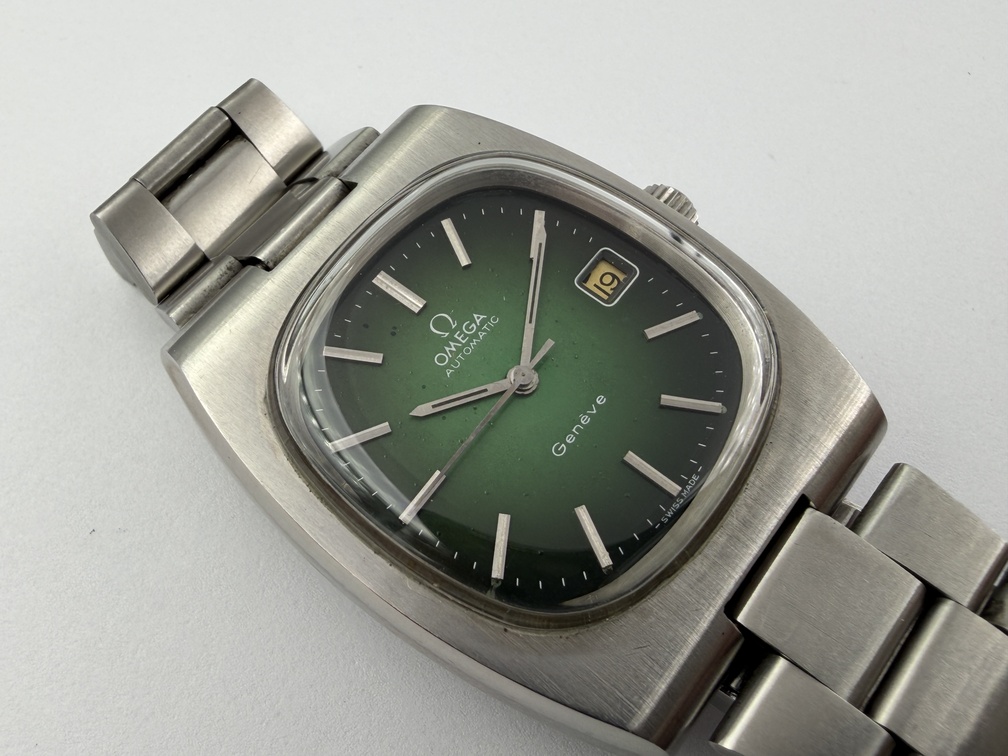 Vintage OMEGA 166.0191 Genève TV Case Green Dial Cal Ω 1012 Automatic - 35 mm