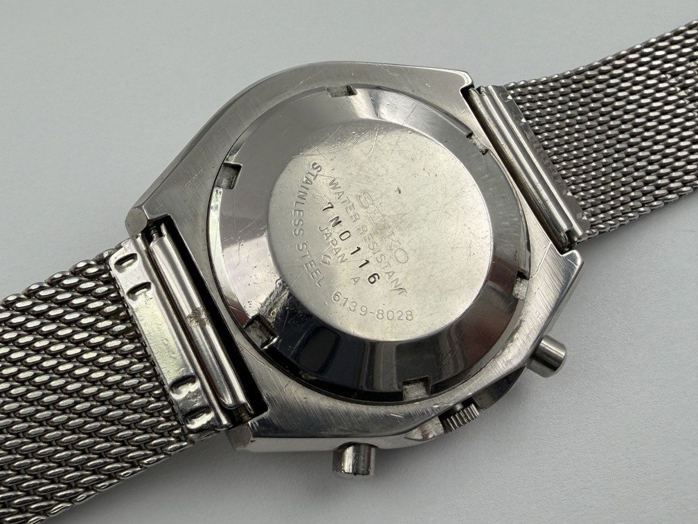 Vintage SEIKO 6139-8028 Chronograph Automatic Strainless Steel Silver Dial 40 mm - Image 3