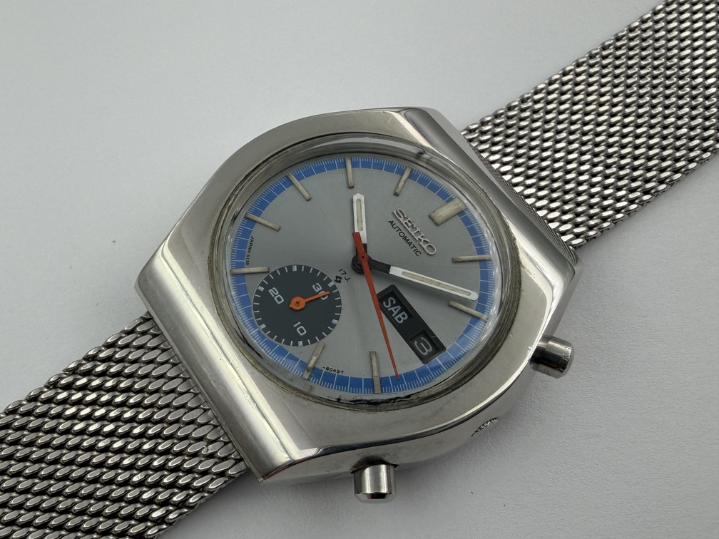 Vintage SEIKO 6139-8028 Chronograph Automatic Strainless Steel Silver Dial 40 mm - Image 7
