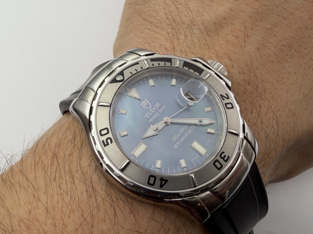 TUDOR Prince Date 89190P Hydronaut Blue MOP Dial Cal ETA 2824-2 Automatic 40 mm